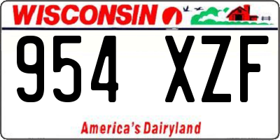 WI license plate 954XZF