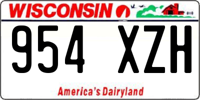 WI license plate 954XZH