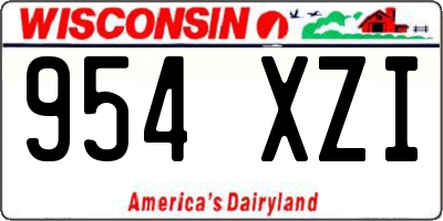 WI license plate 954XZI