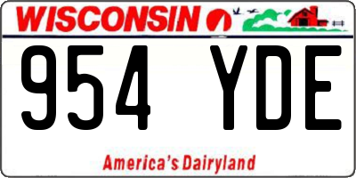 WI license plate 954YDE