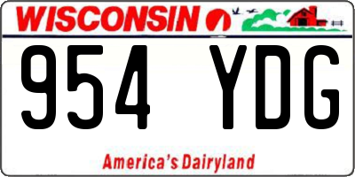 WI license plate 954YDG