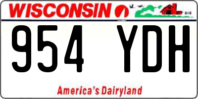 WI license plate 954YDH