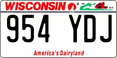 WI license plate 954YDJ