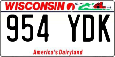 WI license plate 954YDK