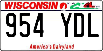 WI license plate 954YDL