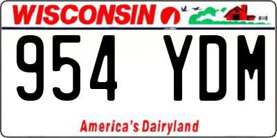 WI license plate 954YDM