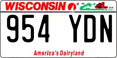 WI license plate 954YDN