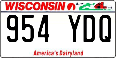 WI license plate 954YDQ