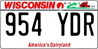 WI license plate 954YDR