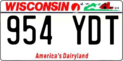 WI license plate 954YDT