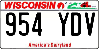 WI license plate 954YDV