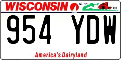 WI license plate 954YDW