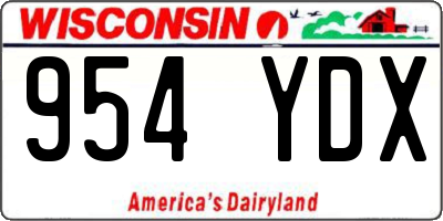 WI license plate 954YDX