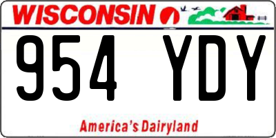 WI license plate 954YDY