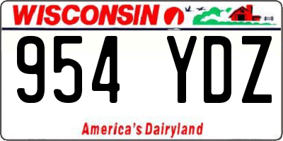 WI license plate 954YDZ
