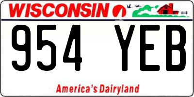 WI license plate 954YEB