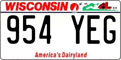 WI license plate 954YEG