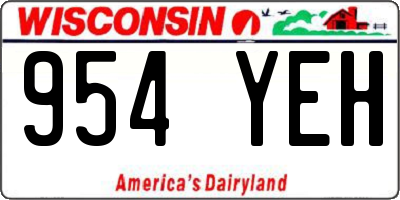 WI license plate 954YEH