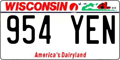 WI license plate 954YEN