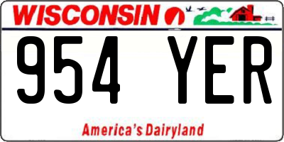 WI license plate 954YER