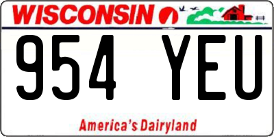 WI license plate 954YEU