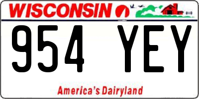WI license plate 954YEY