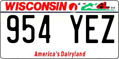WI license plate 954YEZ