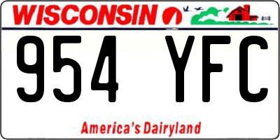 WI license plate 954YFC