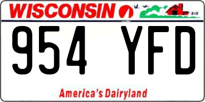 WI license plate 954YFD