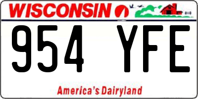 WI license plate 954YFE