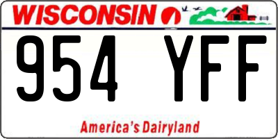 WI license plate 954YFF