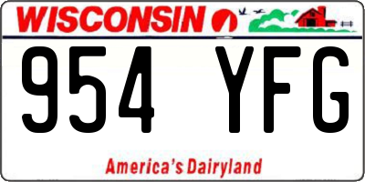 WI license plate 954YFG