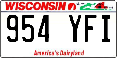 WI license plate 954YFI