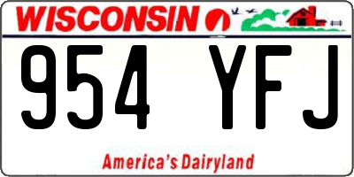 WI license plate 954YFJ
