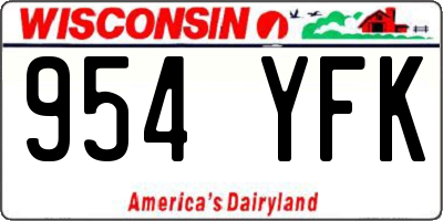 WI license plate 954YFK