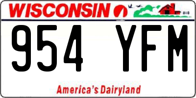 WI license plate 954YFM