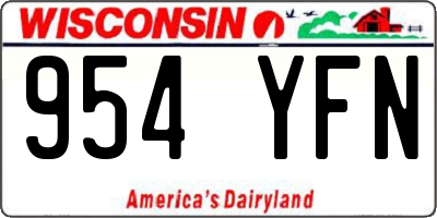 WI license plate 954YFN