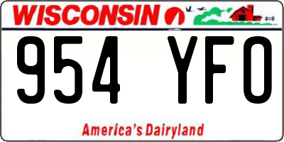 WI license plate 954YFO