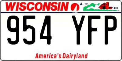 WI license plate 954YFP