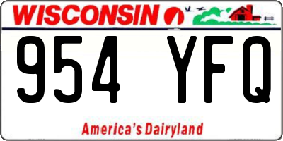 WI license plate 954YFQ