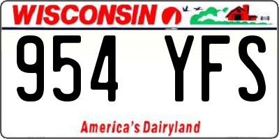 WI license plate 954YFS