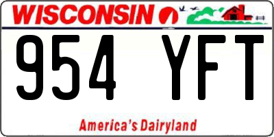 WI license plate 954YFT