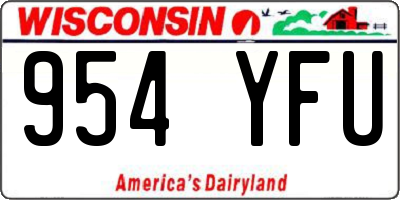 WI license plate 954YFU