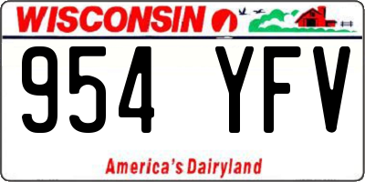 WI license plate 954YFV