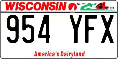 WI license plate 954YFX