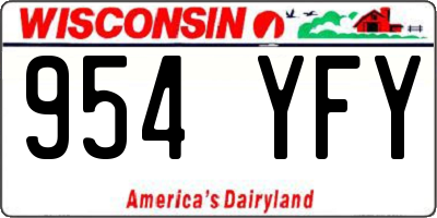 WI license plate 954YFY