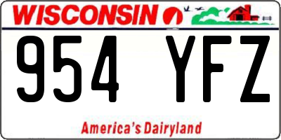 WI license plate 954YFZ