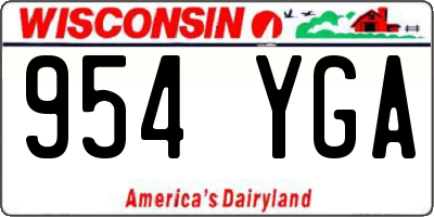 WI license plate 954YGA
