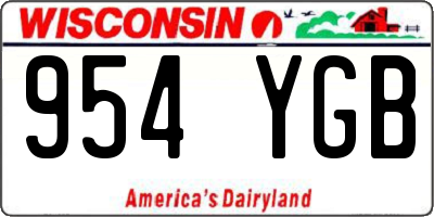 WI license plate 954YGB