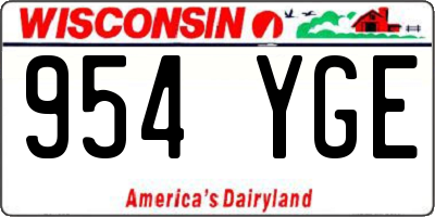 WI license plate 954YGE